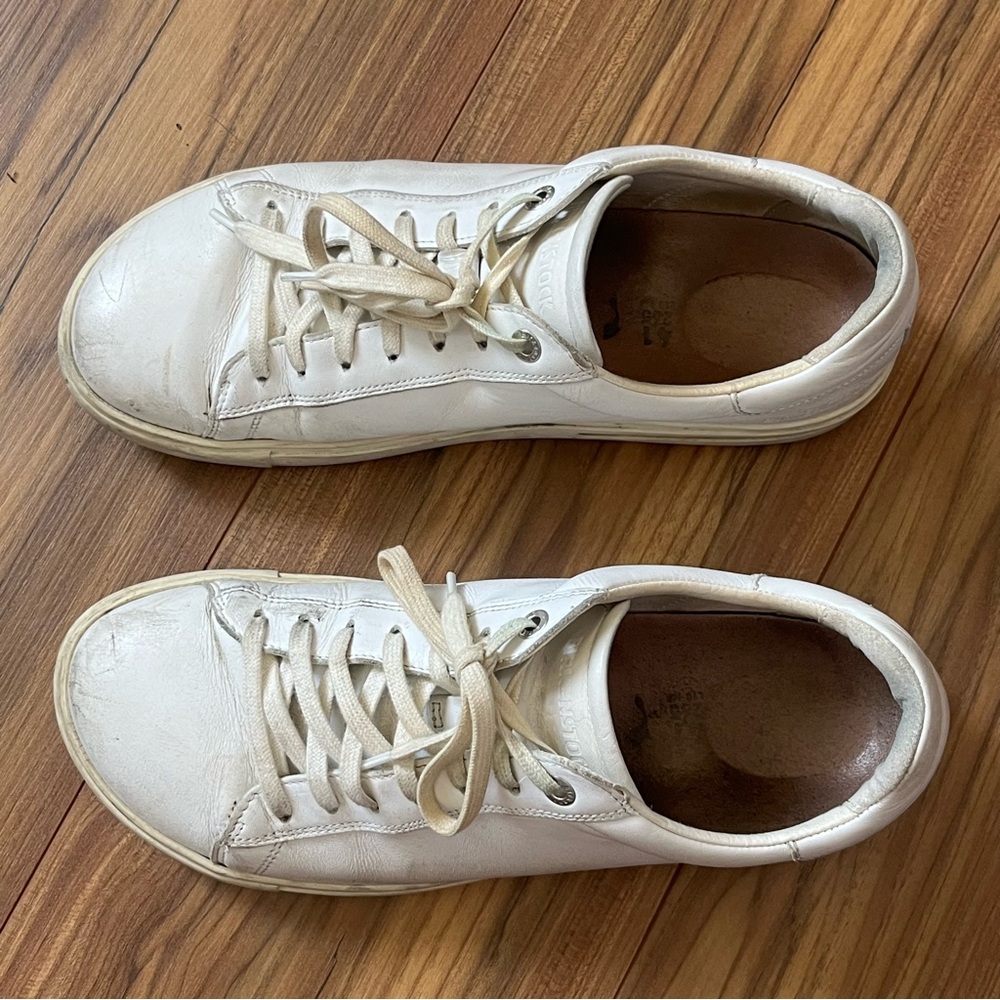 Birkenstock White Bend Low Leather Sneakers